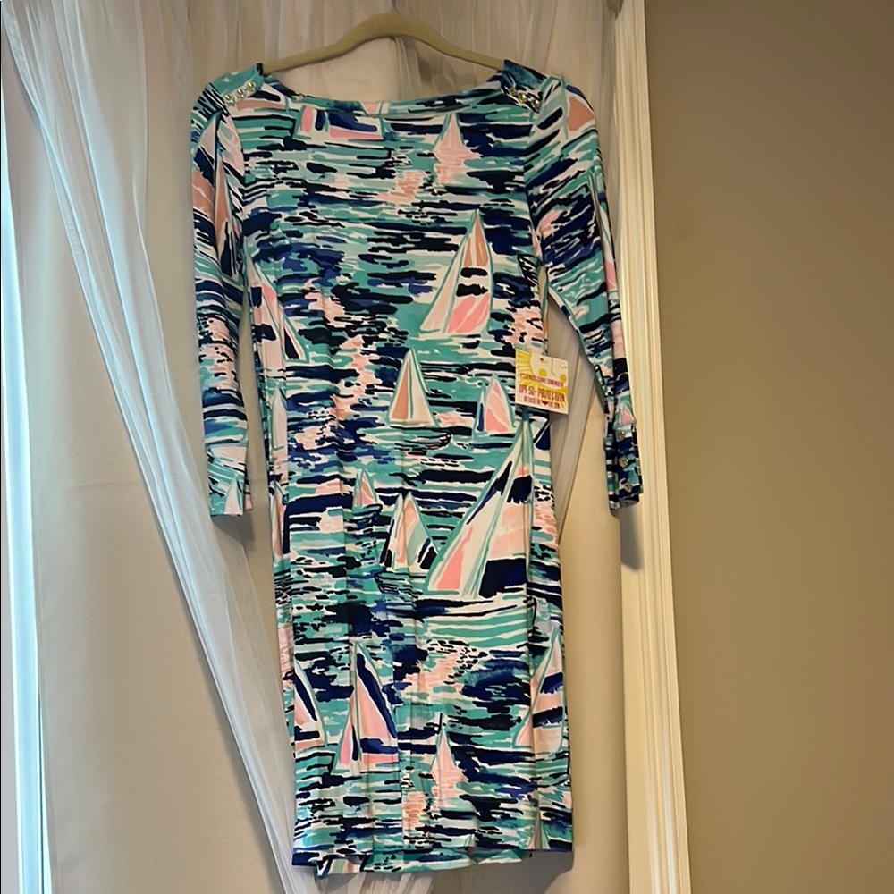 Lilly Pulitzer Colorful Sailboat Print Dress